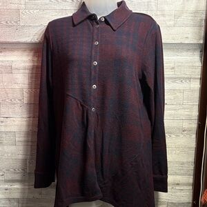 Soft Surroundings Rich Plum button shirt
